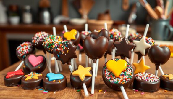 pirulitos de chocolate